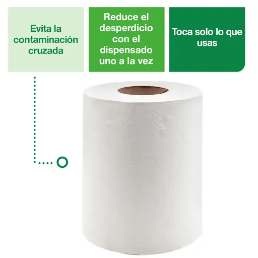 [73946] Toalla de Manos Flujo Central Blanca Hoja Doble Precortada Rollo de 120 m Tork