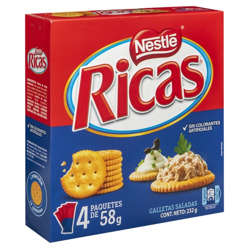 [ITM000000424] Galletas Ricas 232 gr Paq x 4