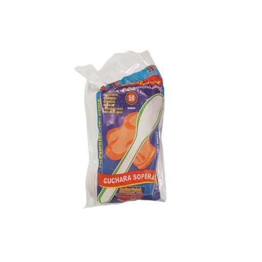 [ITM000000035] Cuchara Sopera Blanca Paq x 50 uds La Excelencia