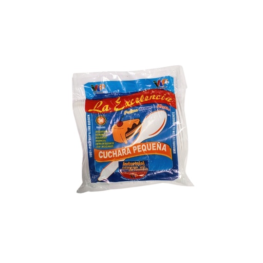 [ITM000000026] Cuchara Plástica Pequeña Blanca Paq x 50 uds La Excelencia