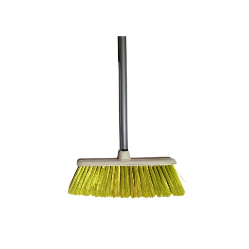 [ITM000000129] Escoba Plastica Cerdas Suave 30 cm Baston Metalico Soberana