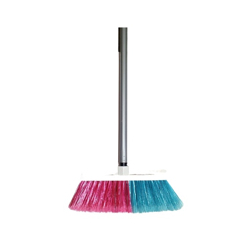 [ITM000000130] Escoba Plastica Cerdas Suave 25 cm Baston Metalico Duquesa