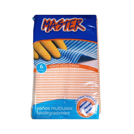 [ITM000000186] Paños Limpiatodo Naranja x6 pieza Master