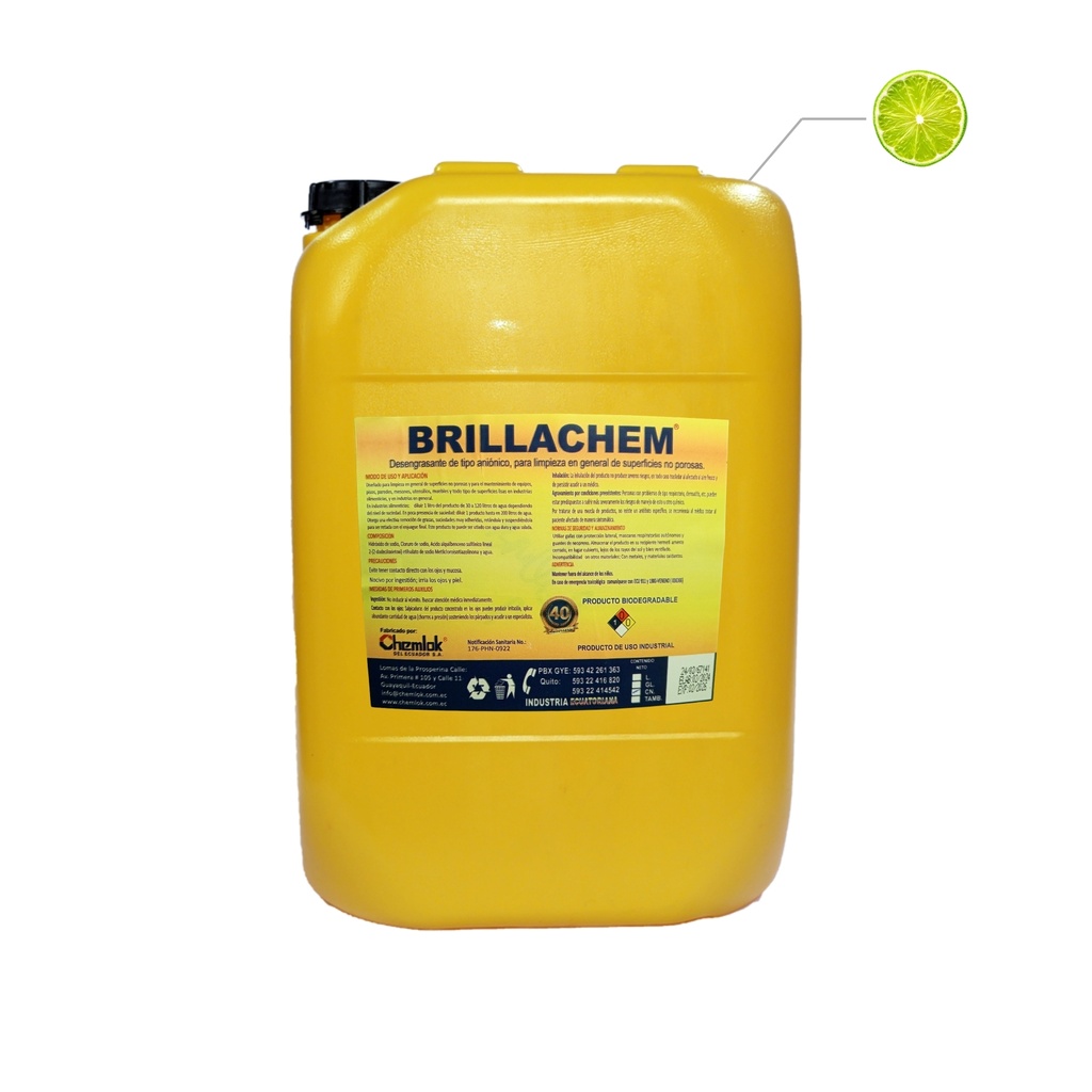 Lava Vajilla Liquido Brillachem-D Limon Caneca Chem