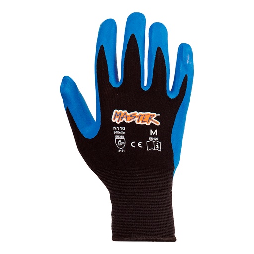 [ITM000000102] Guante Revestido Nitrilo N110 Talla M Master x1 par