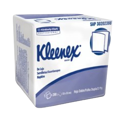 [30204202] Servilleta Blanca Hoja Doble de Lujo Paq x 100 servilletas Kleenex