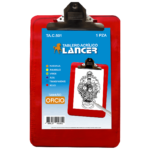 [ITM000001089] Tablero Acrílico Regla Tamaño Oficio Lancer