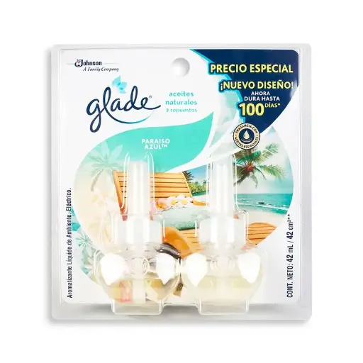 [ITM000001155] Ambiental Aceites Naturales ParaísoAzul Repuesto x2 Glade