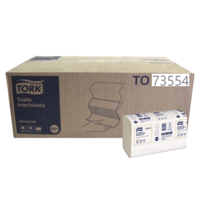 [73554-BLT] Toalla de Manos Doblada en Z Natural Hoja Triple Paq x 150 Toallas Tork (Bulto x 24 paquetes)