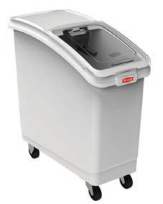 [8411WH] Contenedor de alimentos con ruedas tapa y pala dosificadora 80L TRUST