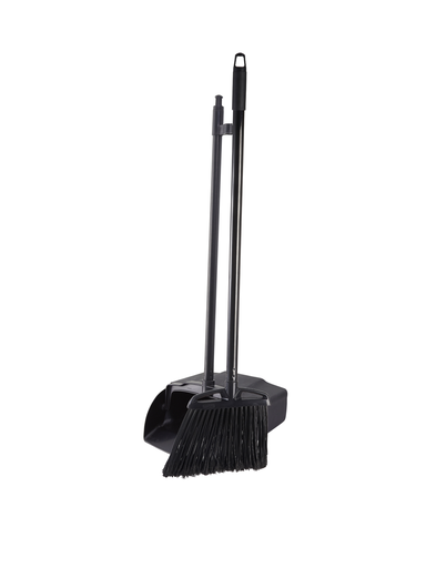 [KIT6911BK] PREDATOR Recogedor vertical incluye escoba angulada para lobby con mango de 72 cm TRUST