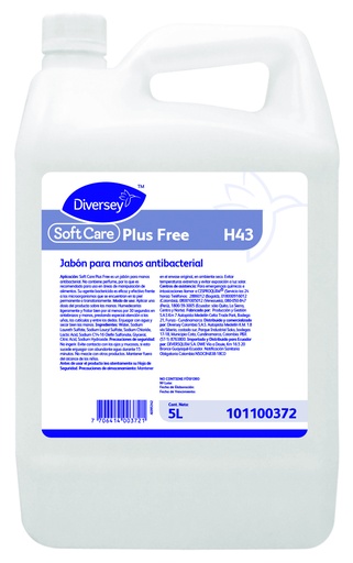 [101100372] Jabón de Manos Antimicrobiano Soft Care Plus Free 5L DIVERSEY 