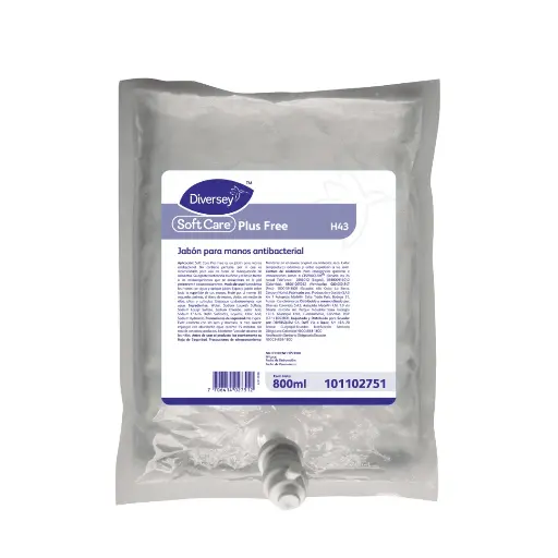 [101102751] Jabón de Manos Antimicrobiano Soft Care Plus Free 800ml Repuesto DIVERSEY  